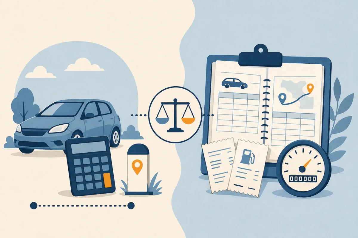 Illustrated comparison of the ATO cents per kilometre and logbook methods for Australian car expense deductions