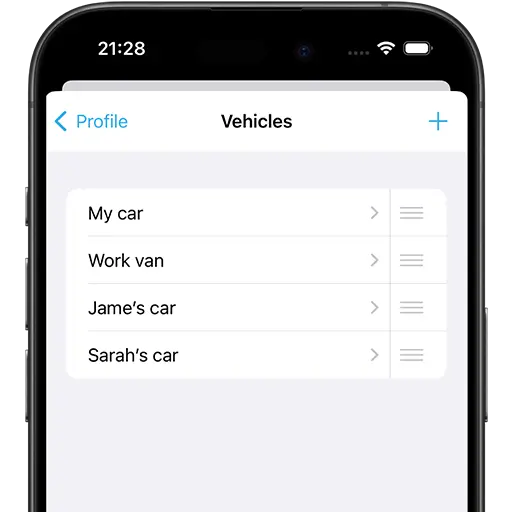 DriveLog multi-vehicle mileage tracking
