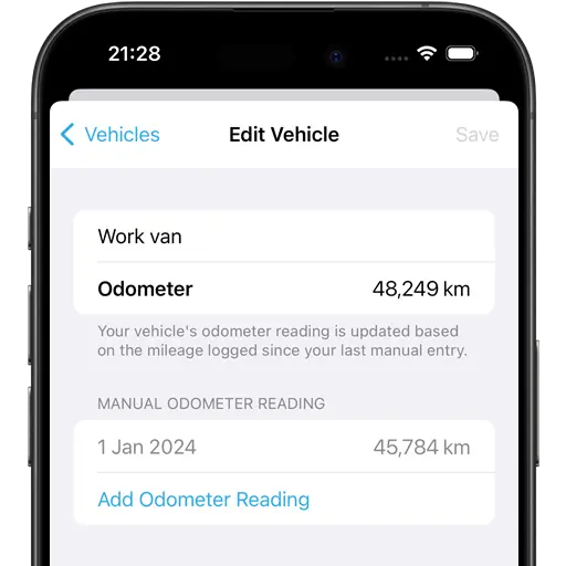 Odometer tracking and mileage reports