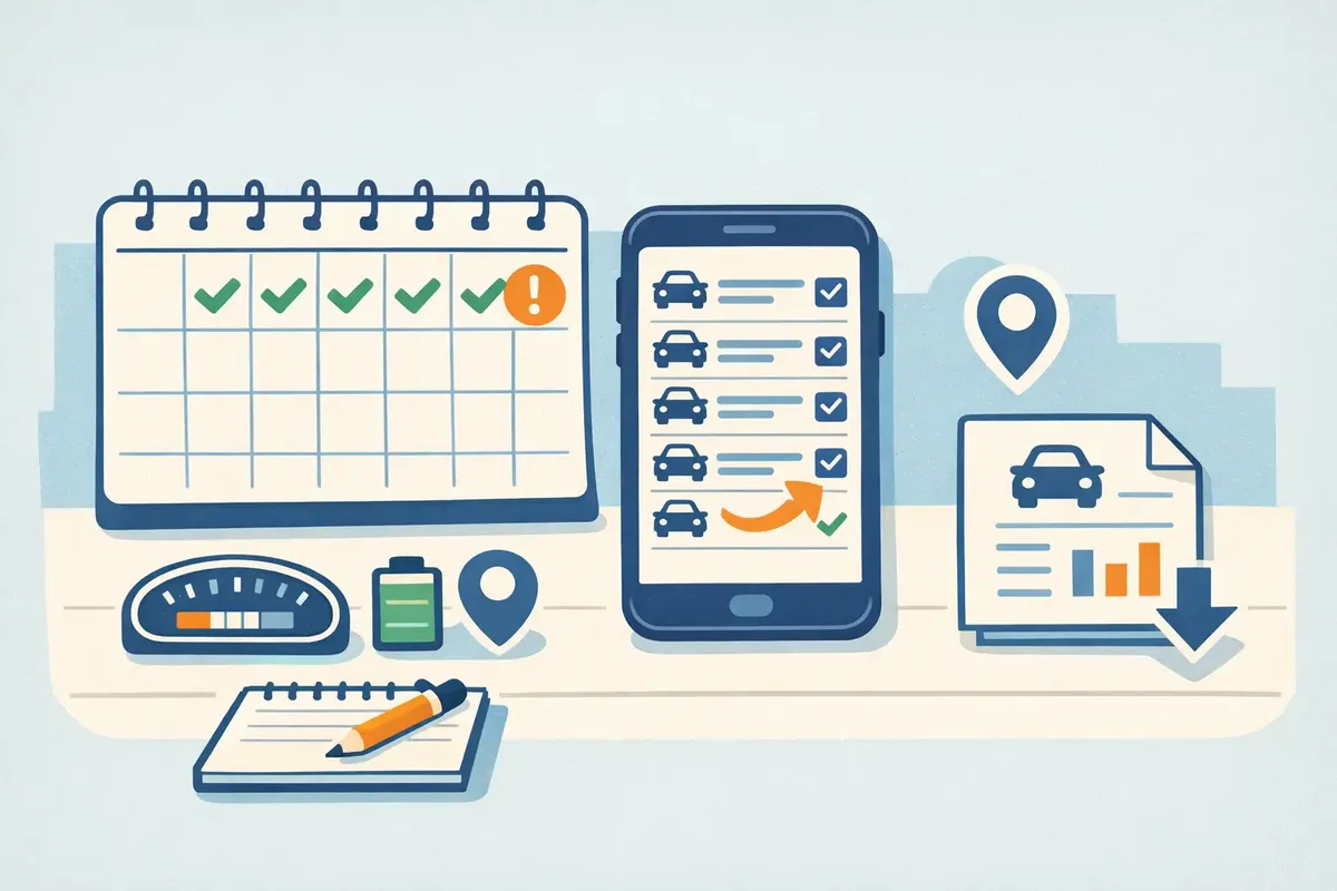 First-seven-days checklist for automatic capture, missed trips, purpose review and export