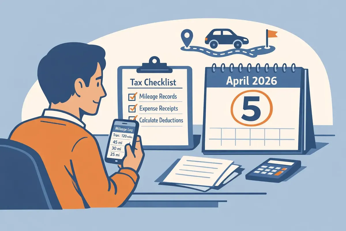 UK tax year-end mileage checklist for Self Assessment and HMRC record keeping