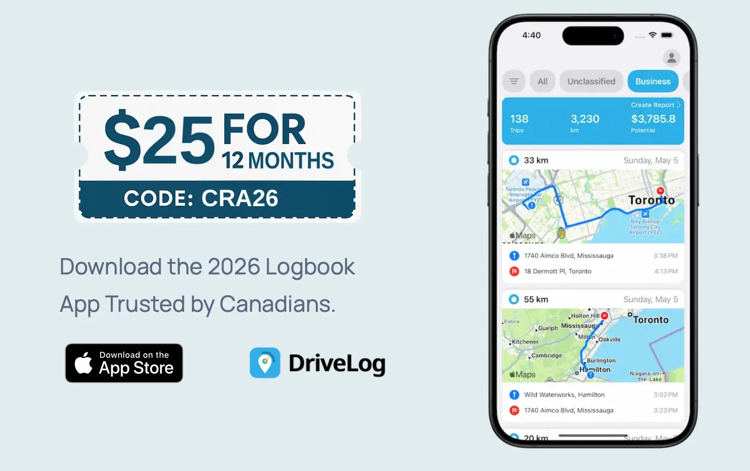 DriveLog $25 for 12 months promo - Code CRA26